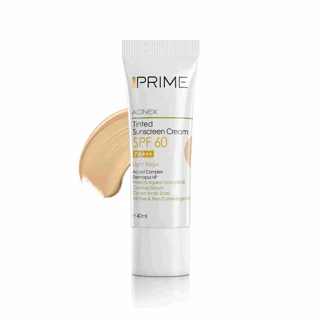 کرم ضدآفتاب رنگی SPF60 پرایم بژ روشن مخصوص پوست مختلط تا چرب فاقد چربی